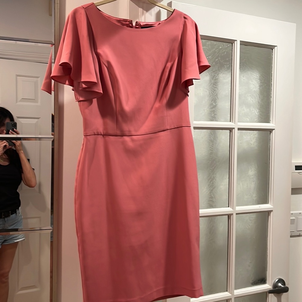 Mauve Midi Tailored Work Dress With Flutter Sleev… - image 1